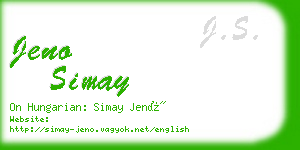 jeno simay business card